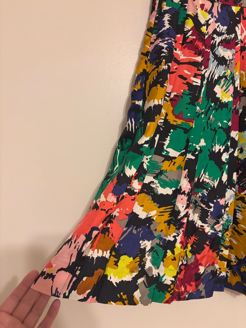 J.Crew 100% Silk Preppy Artsy Abstract Pleated Skirt Multicolor A-Line 6 - Picture 3 of 10